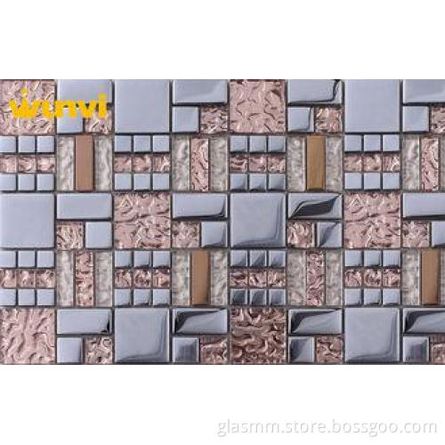 Alkali - Resistant Glass And Metal Mosaic Tile , Exterior M